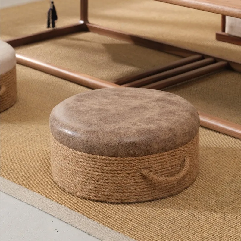 Light Low Stool Soft Seating Pier Household Small Chair Wabi-sabi Style Sofa Stool Shoe-changing Footstools Shoe Organizer