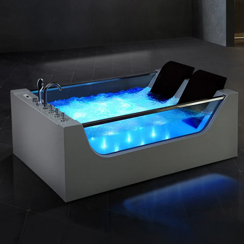 Twin bathtub, household constant temperature heating, light luxury surfing massage bathtub, couple intelligent bathtub 1.8m