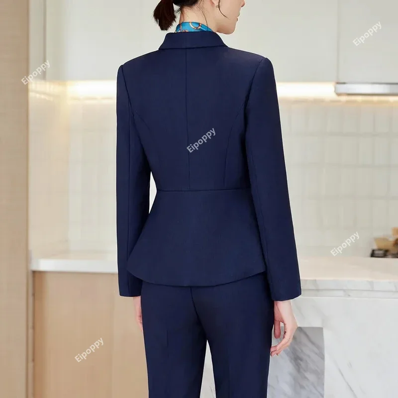 Fato feminino elegante de saia e calça formal de 2 peças, senhora do escritório profissional, Negócios, Outono, Inverno, Novo, 2022