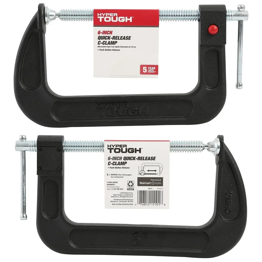 6 Inch Quick Release C Clamp Heavy Duty Cast Iron Adjustable Jaw Steel Grip Workshop Tool 4821V