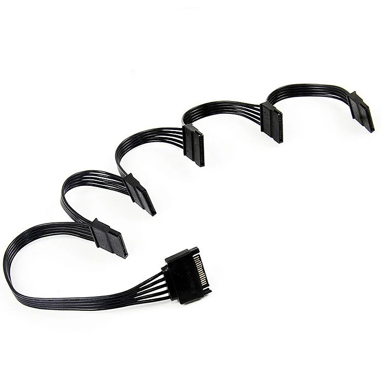 SATA 15Pin Male 1 to 5 SATA 15Pin Female Hard Drive HDD Power Splitter Cable Cord 60CM