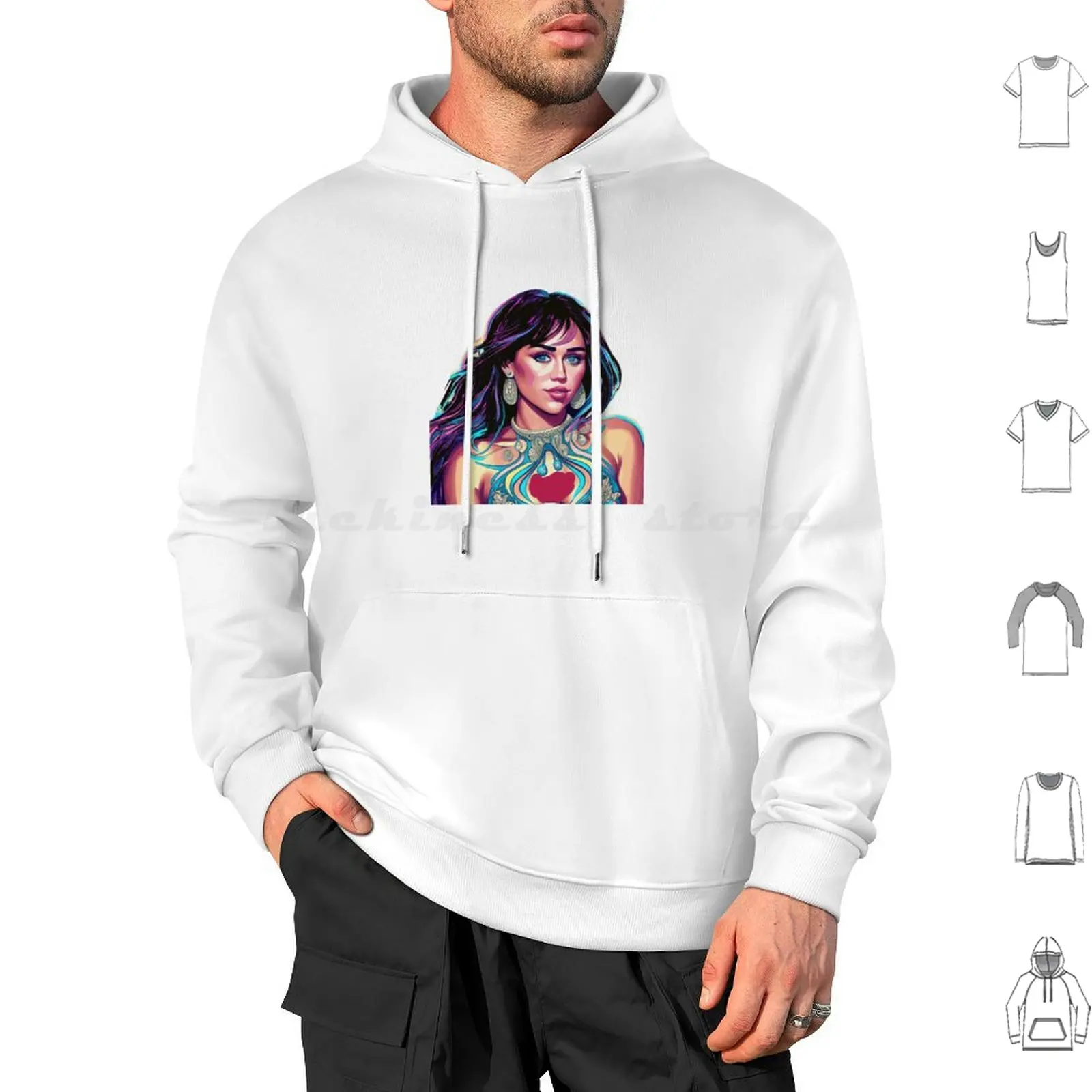 Miley Cyrus Singer Hoodie cotton Long Sleeve Miley Cyrus Singer American Artist Style Actress Fashion Character Star