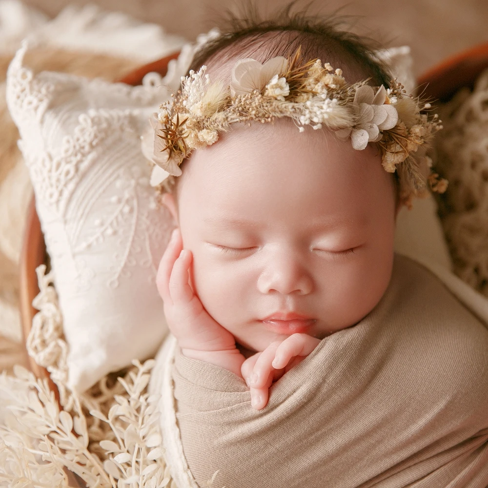 Cotton Baby Wrap Photography Props Macrame Newborn Pillow Lace Hat Newborn Burlap Layer Baby Tassels Blanket Photo Accessories