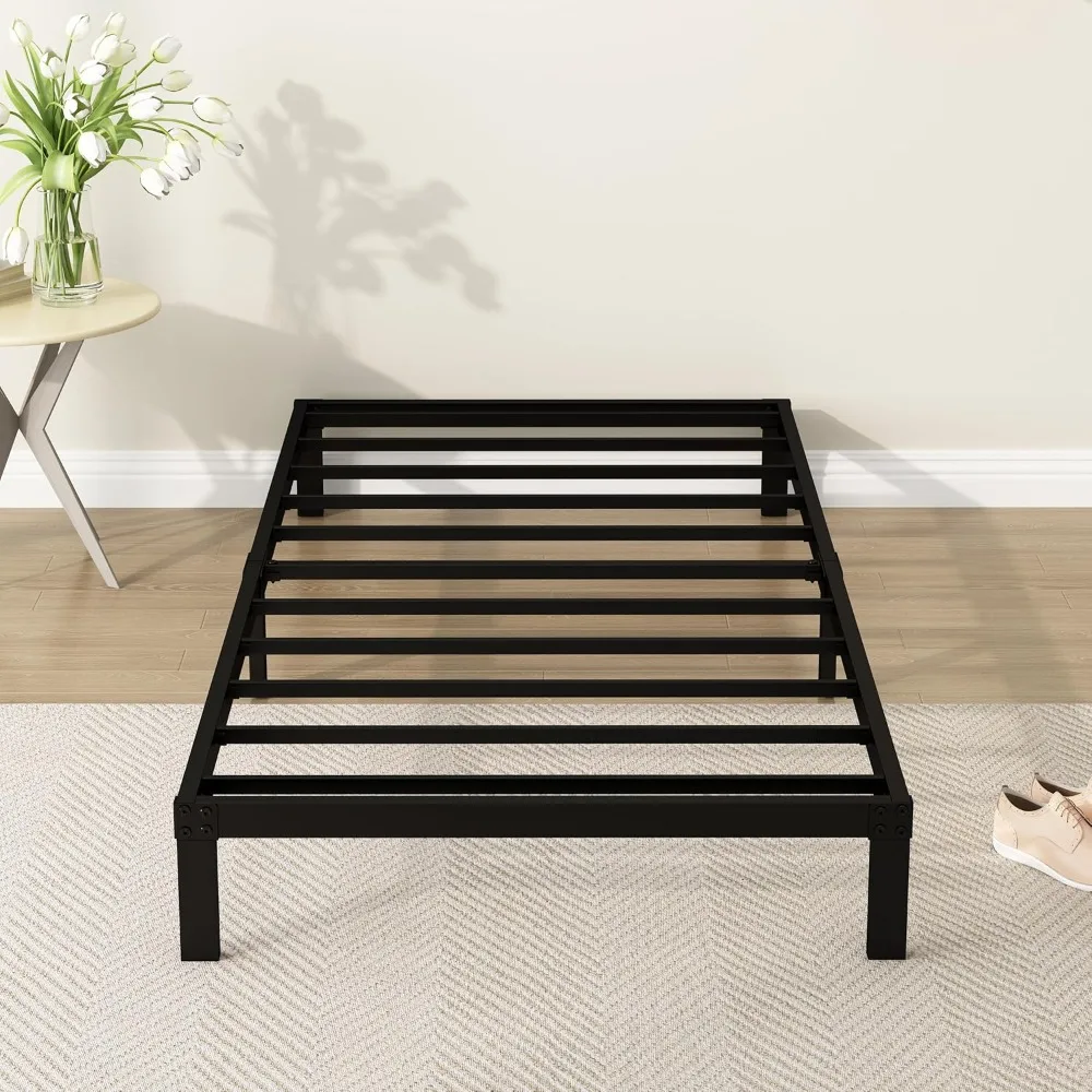 

9 Inch Twin XL Bed Frames Heavy Duty Low Profile Metal Platform No Box Spring Needed Mattress Foundation, Easy to Assembly