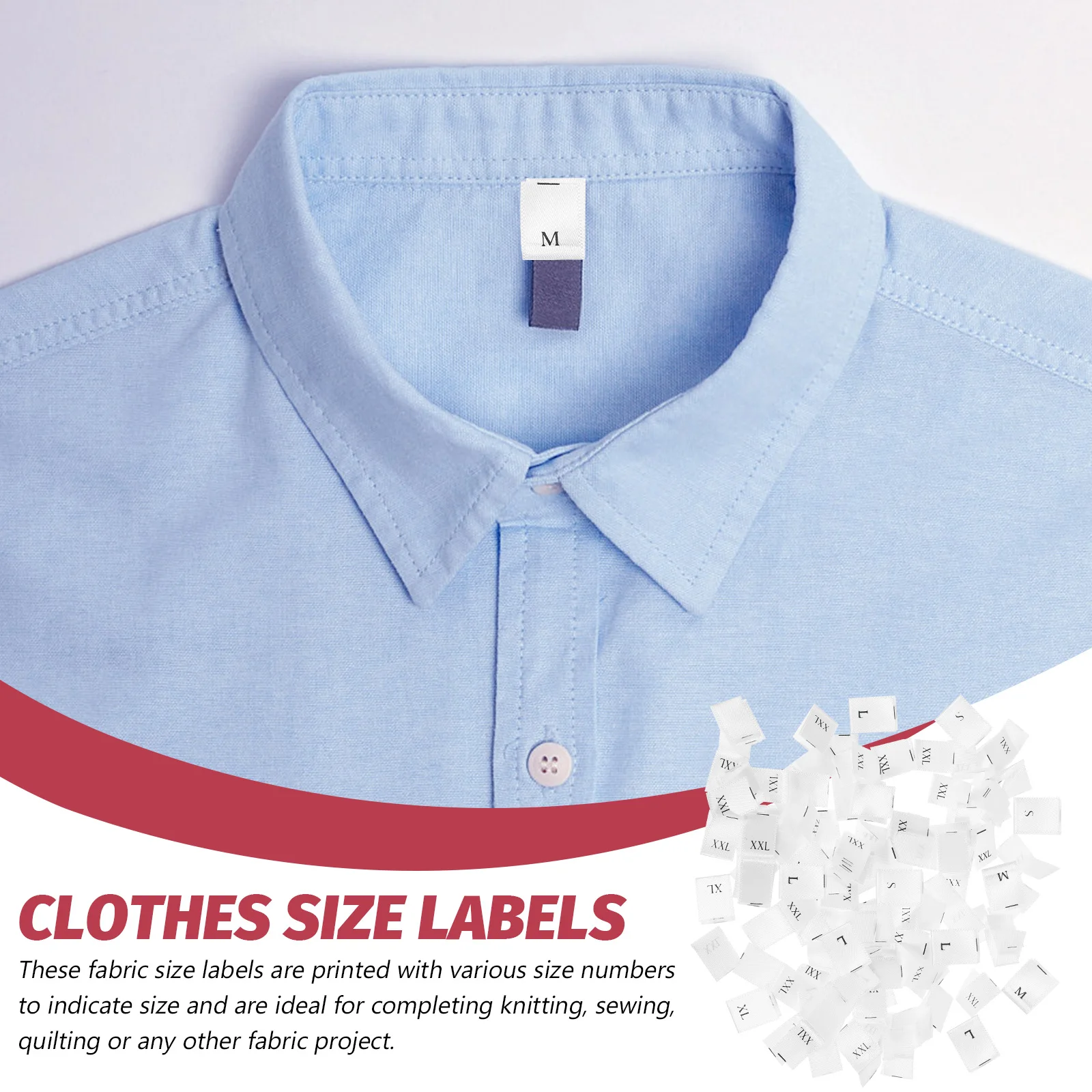 

500pcs Fabric Size Labels Washable Clothing Tags Sewing Garment Labels Webbing Size Markers For Clothes Pants Costumes Crafts