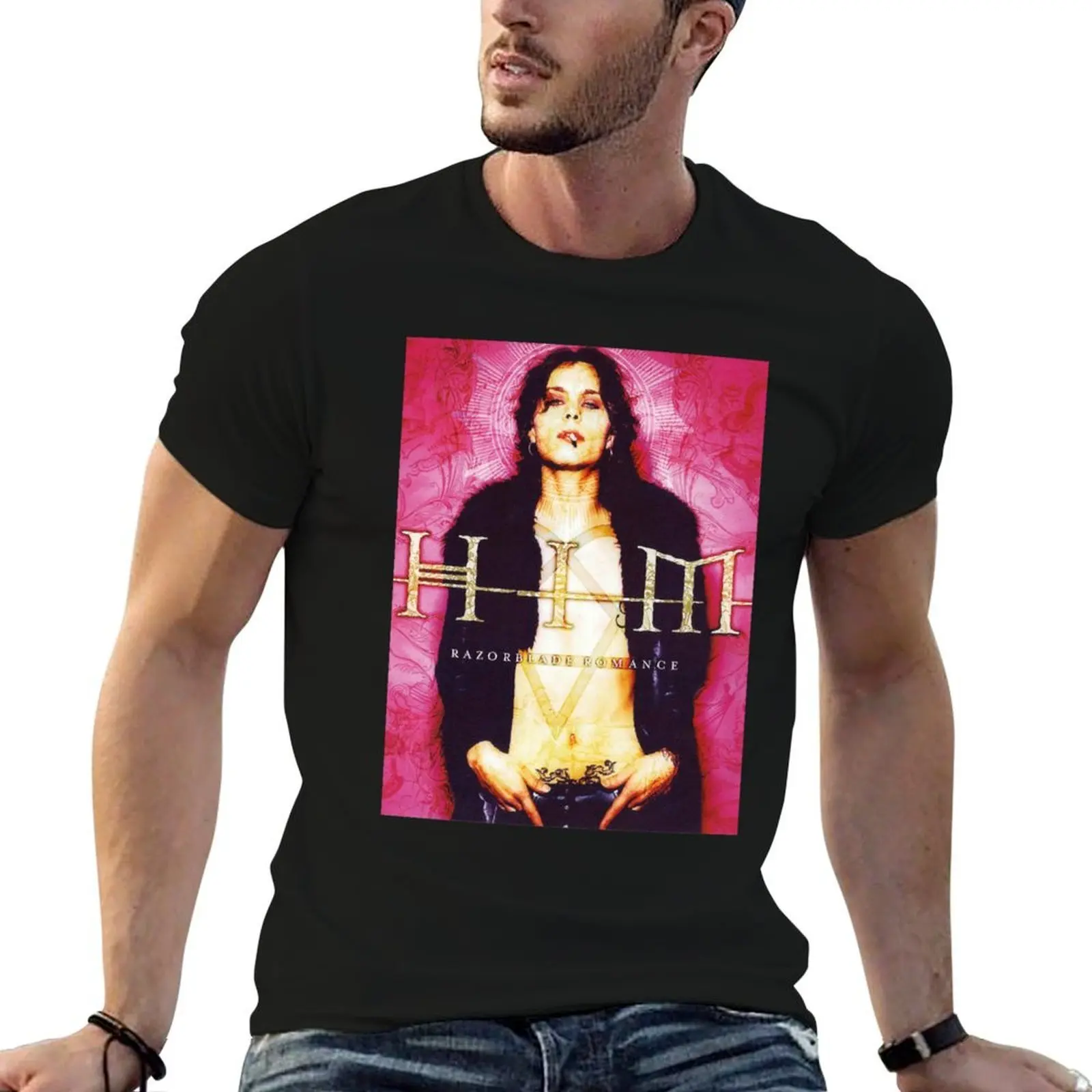 

Him Band VV H I M - Him Ville Valo Razorblade Romance Cover T-Shirt man t shirts for men T-Shirt