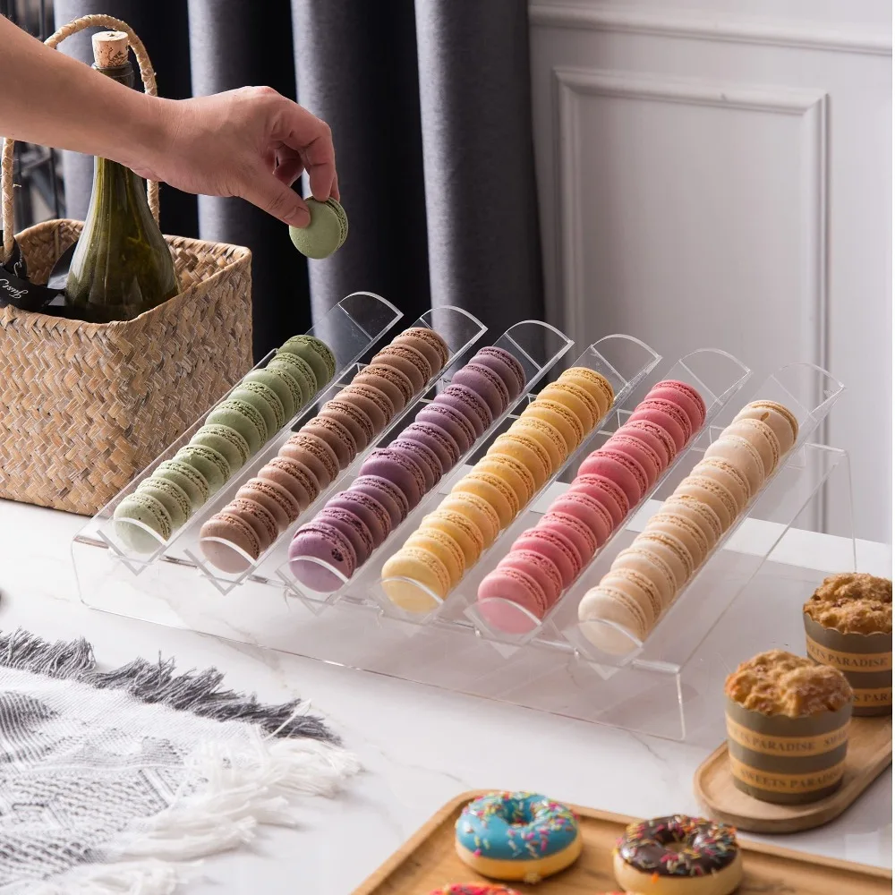 Minimalist Transparent Acrylic Dessert Display Stand Donut Biscuit Macaron Storage Tray Cake Pastry Rack