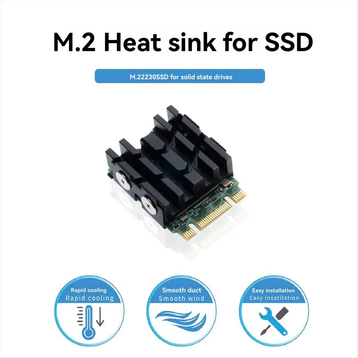 Super Sale M.2 2230 SSD Solid Disk Drive Radiators Fan SSD Heat Dissipation Pad for Desktop Computer 2230 SSD Fan Heatsink
