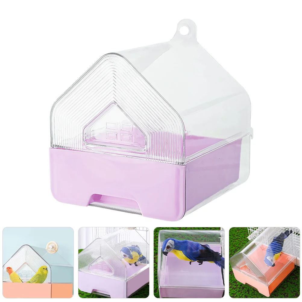 

2Pcs Bird Bath Tub Transparent Drawer Hanging Shower Box Bird Cage Bath for Parakeets Cockatiels Pet Bathing Parakeet Supplies