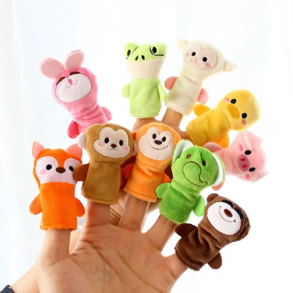 Interactive เด็กหุ่นมือตุ๊กตาสุนัขหุ่นนิ้วมือกบช้างเด็ก Plush ถุงมือเด็กวัยหัดเดิน