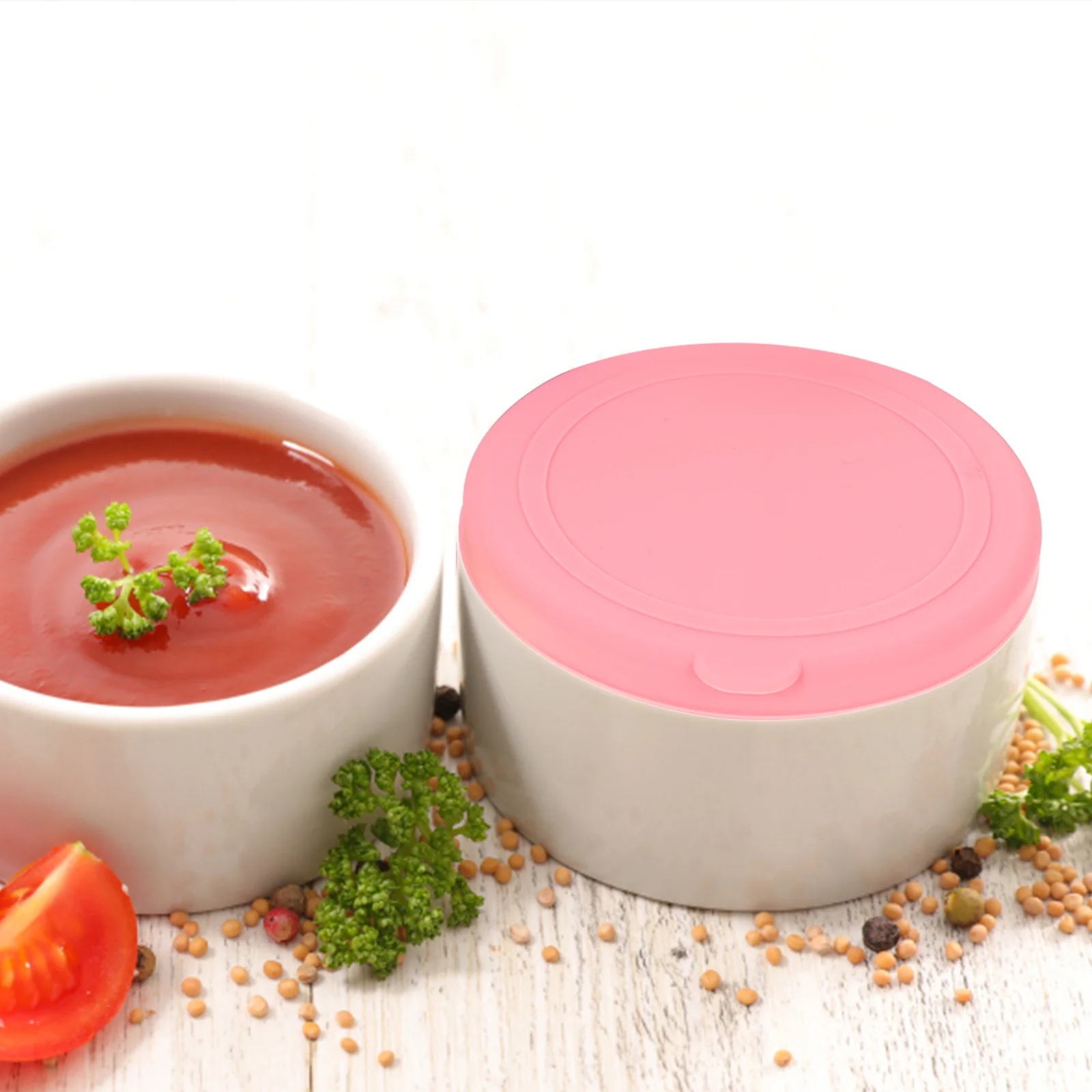 

8Pcs Silicone Sauce Cup Lids Leak Proof Covers for Dipping Bowls Picnic Bbq Kitchen Seasoning Dish Lids