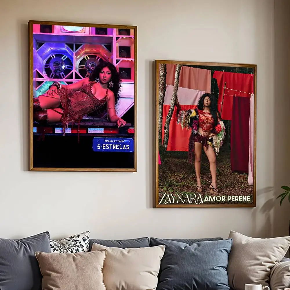 Zanger Zaynara Amor Perene Poster Prints Zelfklevend Huis Geschikt voor Woonkamer Decor Decoratie Muur