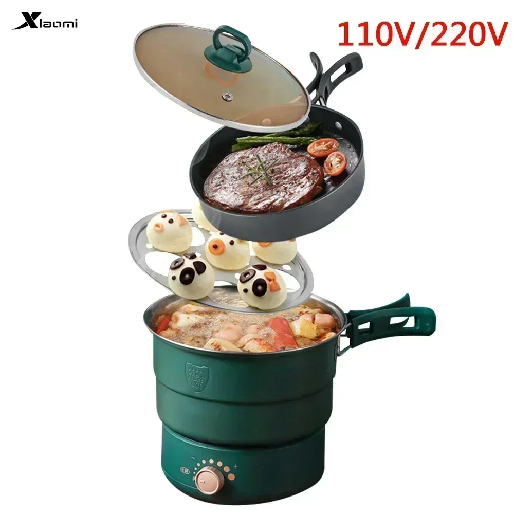 Electric Split Cooking Pot Multi-function  Pot Travel Portable Pot rice cooker  electric lunch box Foldable