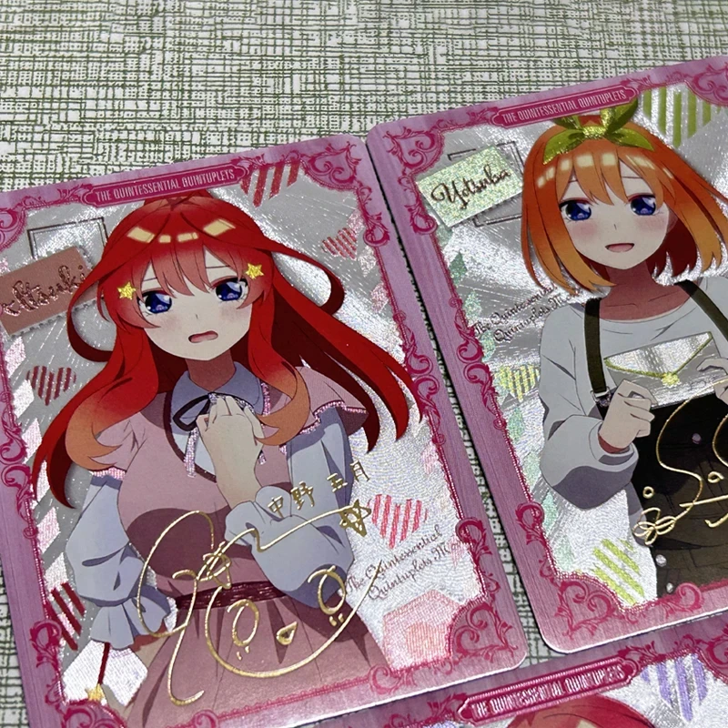 Diy Self Made 5Pcs/set The Quintessential Quintuplets Wedding dress Collection Card Refraction Color Flash Bronzing Anime Card