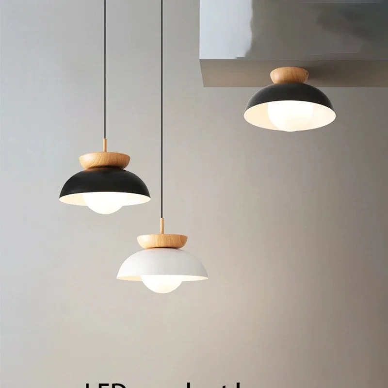 

Log Style Restaurant Chandelier Minimalist Modern Bedroom Bedside Small LED Pendant Lamp Japanese Dining Table Bar Ceiling Light