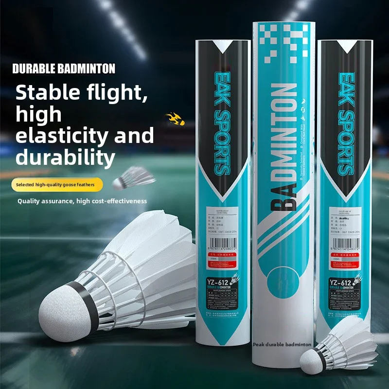 Juego de 12/6 Volantes de Bádminton para Clubes y Entrenamiento, Volante de Ganso Resistente al Viento, Pelota de Bádminton Duradera