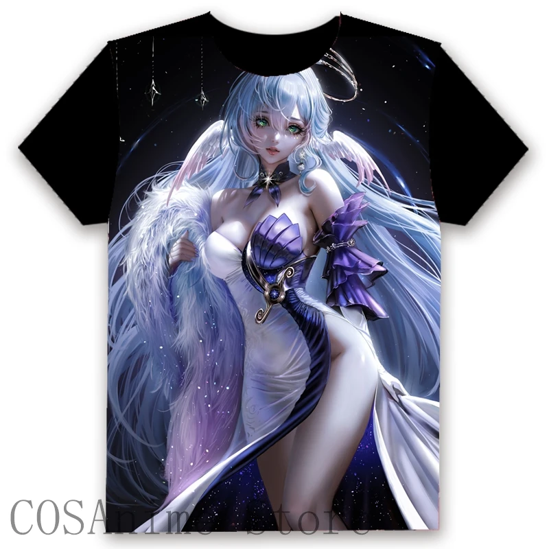 Honkai: Star Rail Anime Role Robin HD Printed Top Black Casual Basic Short Sleeve T-shirt Men Women Cosplay Round Collar Tee A1