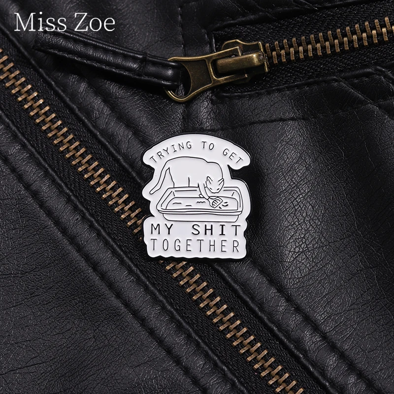 Эмалированная Заколка-значок для кошки, в виде кошачьего туалета