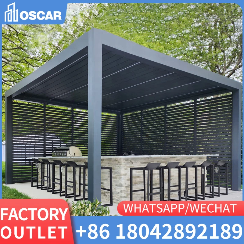 

Cheap outdoor louvered roof pergola electric aluminum pavilion gazebos