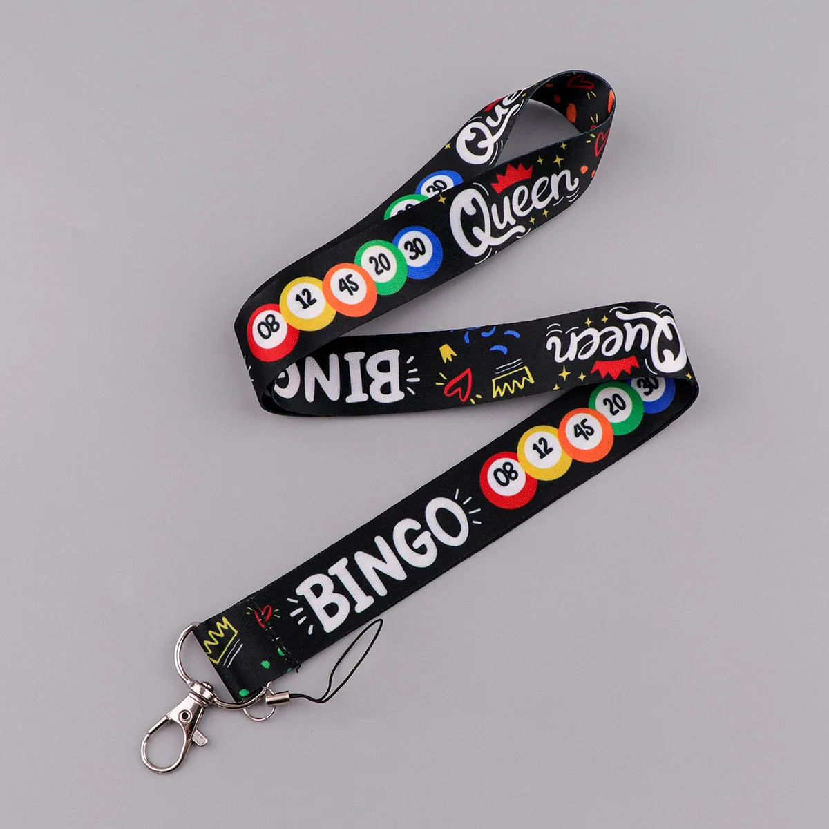 Playful Bingo Pattern Quotation Lanyards for Keys Chain ID Card Pass Badge Holder Hang Rope Lariat Lanyard Key Gift Accessories