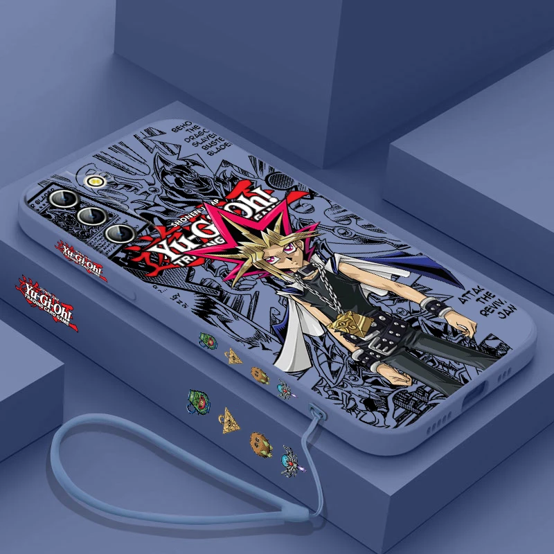 Yu Gi Oh Anime Phone Case For Samsung Galaxy S24 S23 S22 S21 S20 Pro FE Plus Ultra Liquid Left Rope Cover