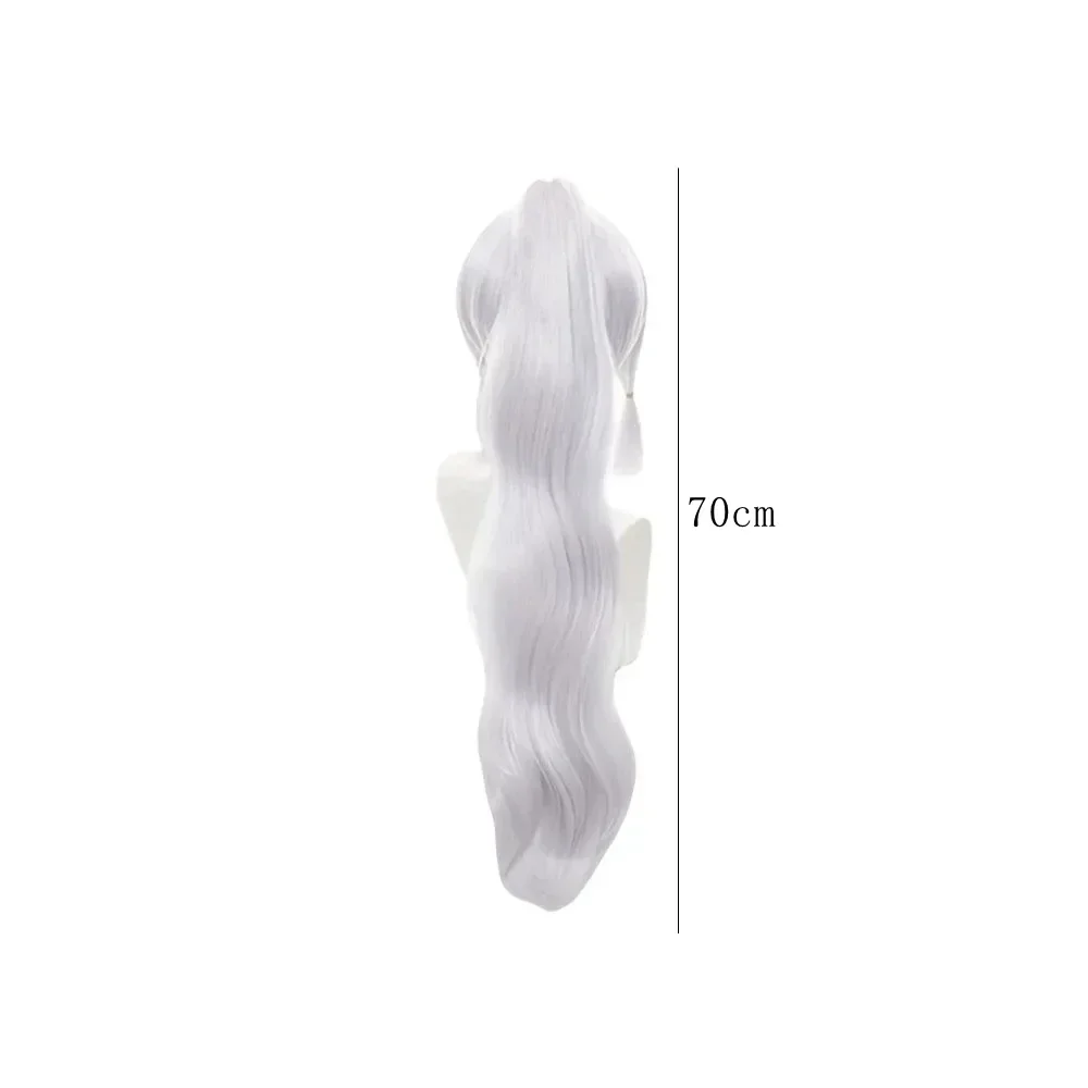 Kamisato Ayaka Cosplay Wigs Silver Purple Role Play Anime Wigs Heat Resistant Synthetic Hair Party Carnival Props