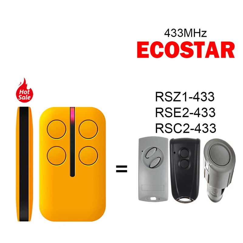 

Многочастотный пульт дистанционного управления гаражом для ECOSTAR RSZ1-433 RSE2-433 RSC2-433, дубликатор ключей открывания гаражных ворот 433,92 МГц