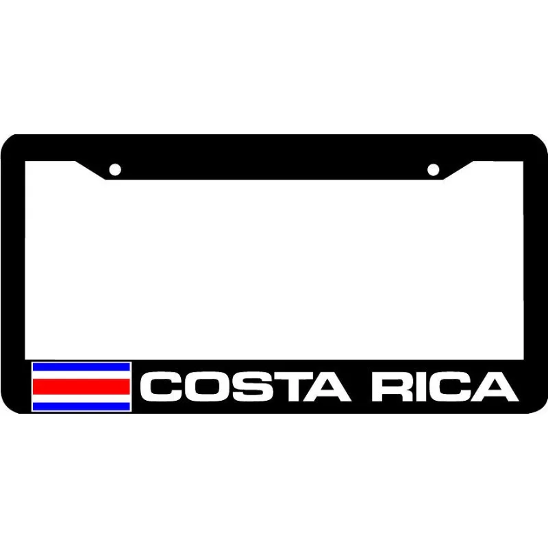 2D Flat Costa Rica Flag Emblem Metal License Plate Frame 12x6 Inches Aluminum, Fits Multiple Vehicle Models