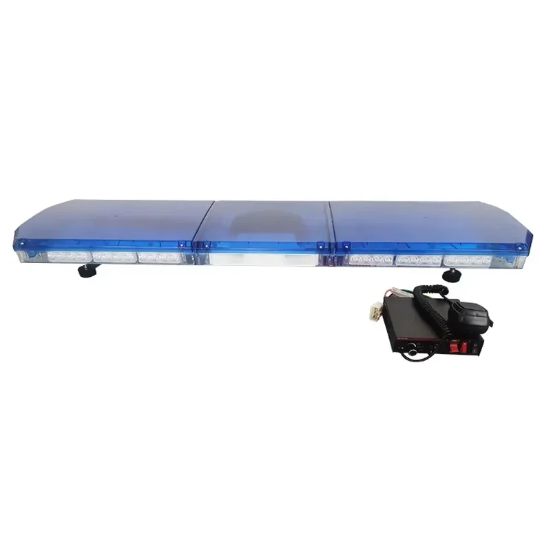DC12V 240W Emergency LED Lightbar with Siren Speaker-Blue Strobe Light for Ambulance Fire Truck Emergency Cars Vehilces