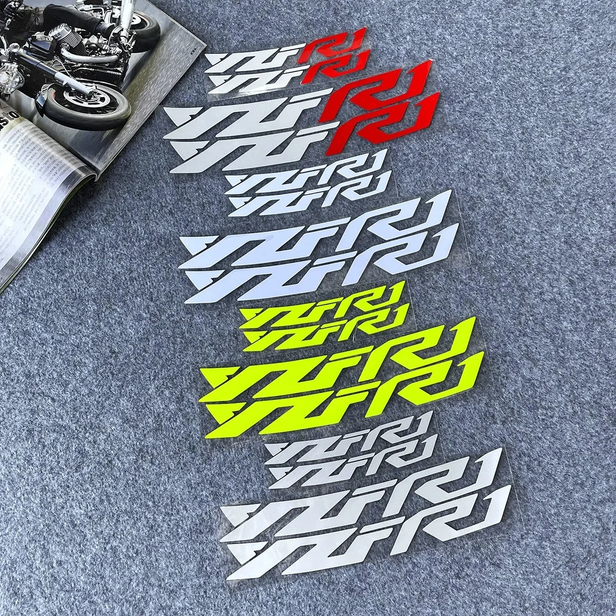 For YAMAHA Motorcycle YZFR1 YZF R1 YZF-R1 Logo Emblem Reflection Stickers Motor Cycle Wheel Inner Strip Decals Accessories