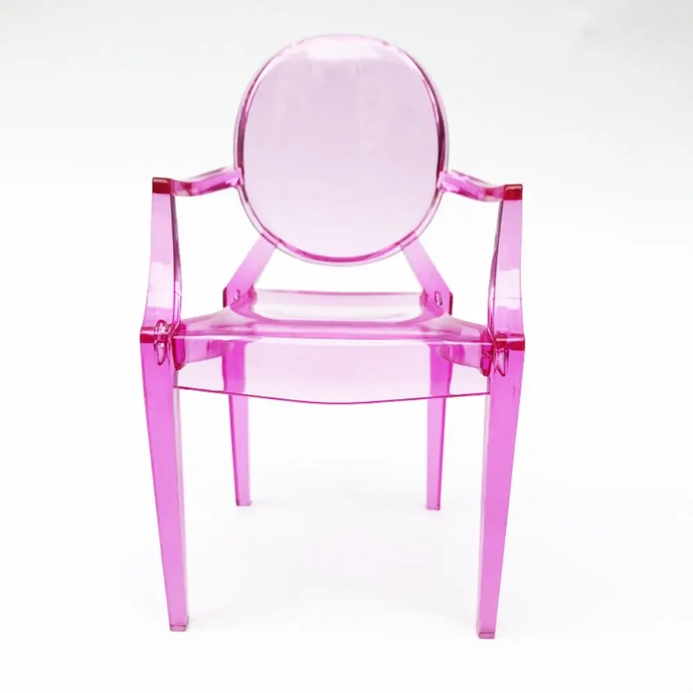 Móveis em miniatura cadeira de braço simulado modelo de cena minimalista casa de bonecas cadeira de lazer plástico multicolorido