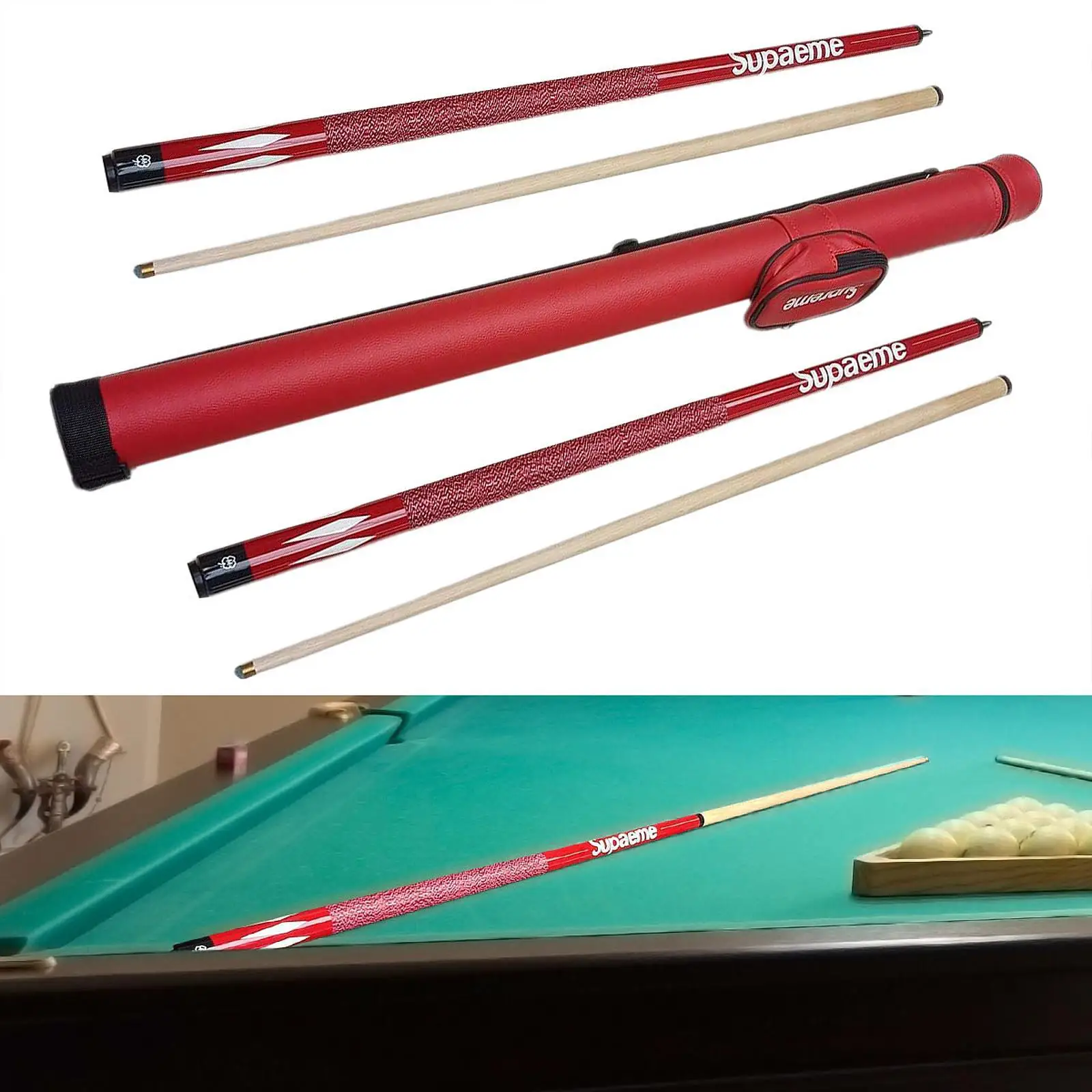 

Pool Cue Full Size 57inch 13 mm Tip Fashion Segmented Billiard Cue Stick for Women Men Bar Practice Private Entertainment Venue