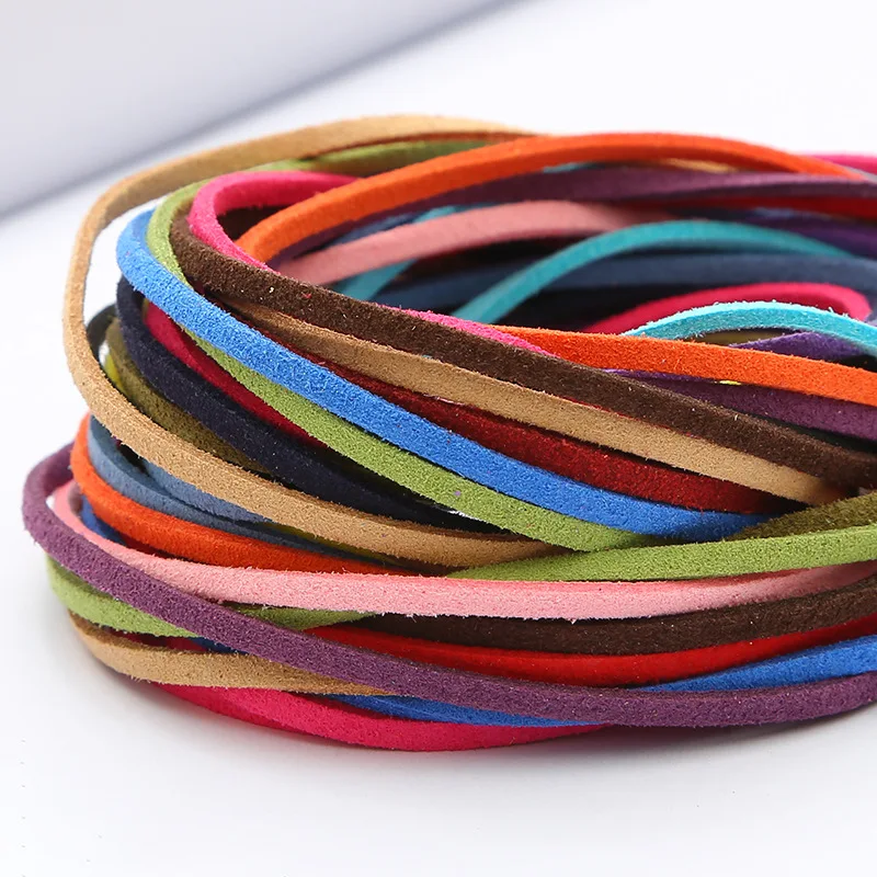 60 colors 10 yards/Lot Flat Faux Suede Braided Cord Velvet Leather Handmade String For DIY Jewelry Making Supplies Gift Wrapping