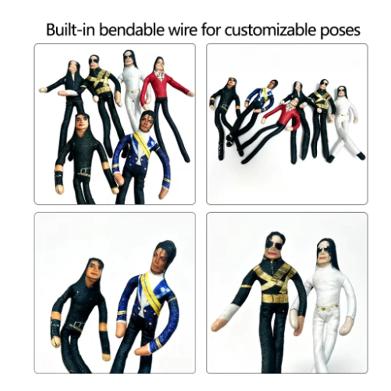 Michael Jackson Cosplay Prop Dolls Figure Abstract Joint Mobility Dolls Soft Stuffed Decoration Props Collection Gift