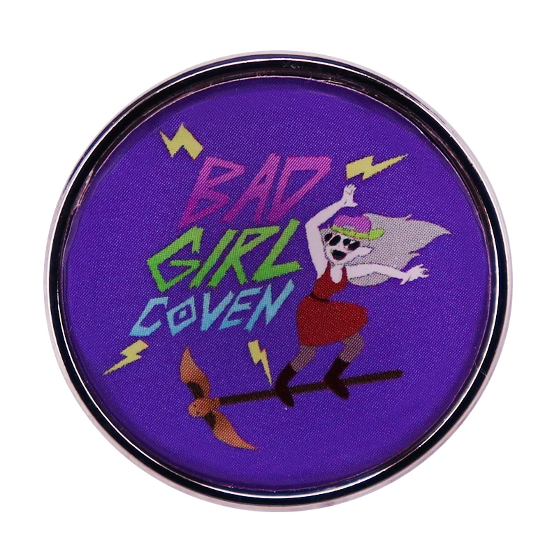 Bad Girl Coven Purple Brooch Pin Accessories for Clothes Backpack Cap