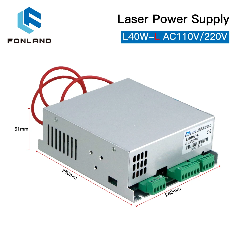 Fonland 40W CO2 เลเซอร์แหล่งจ่ายไฟ MYJG-40W NW 110 V/220 V สําหรับหลอดเลเซอร์แกะสลักเครื่อง