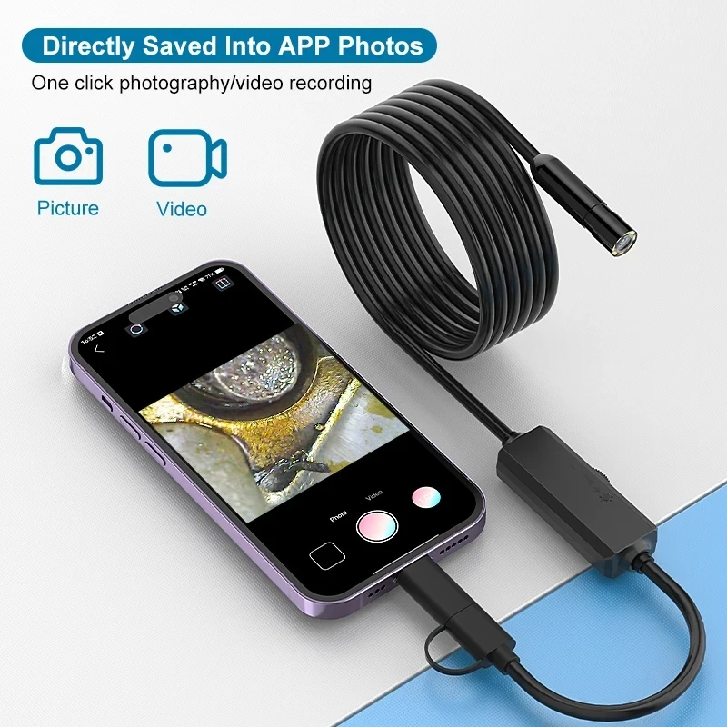 

2MP 1080P 8MM For iPhone OTG USB Endoscope Camera CMOS Borescope Inspection Otoscope Digital Microscope
