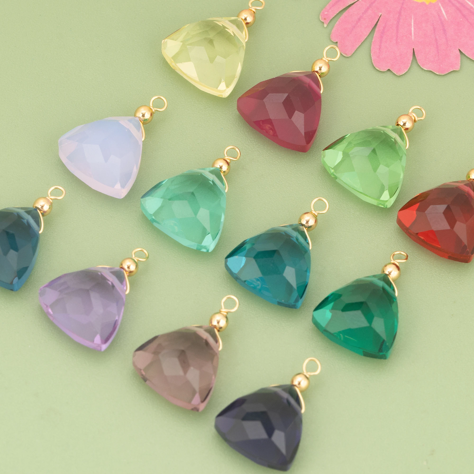 assoonas,4pcs/lot,MH89,jewelry accessories,18k gold plated,natural quartz stone,hand made,diy pendants,charms,jewelry making