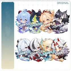 Game Genshin Impact Arlecchino Wriothesley Kaveh Keychain New Cute Anime Cartoon Pendent Keyring Backpack Jewelry Badge Gift