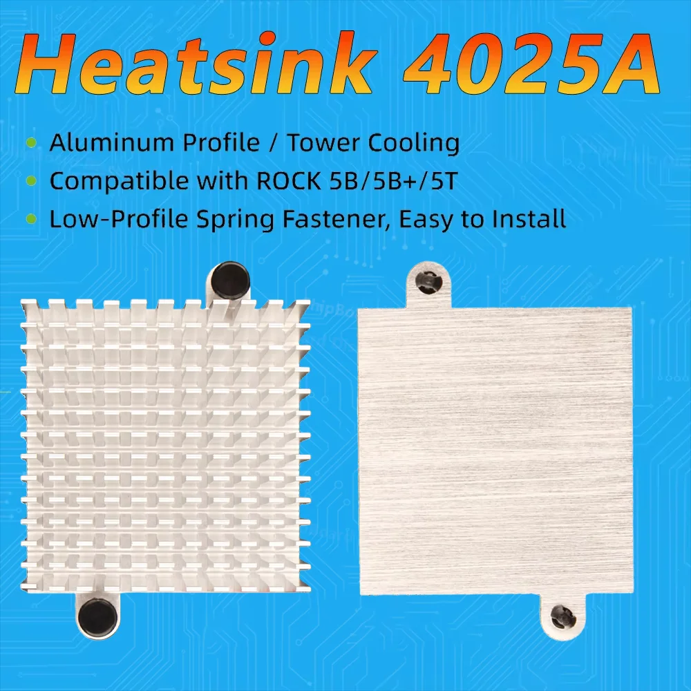 

Radxa 4025A Heatsink Active Cooler for ROCK 5B/5B+/5T Single Board Computers New