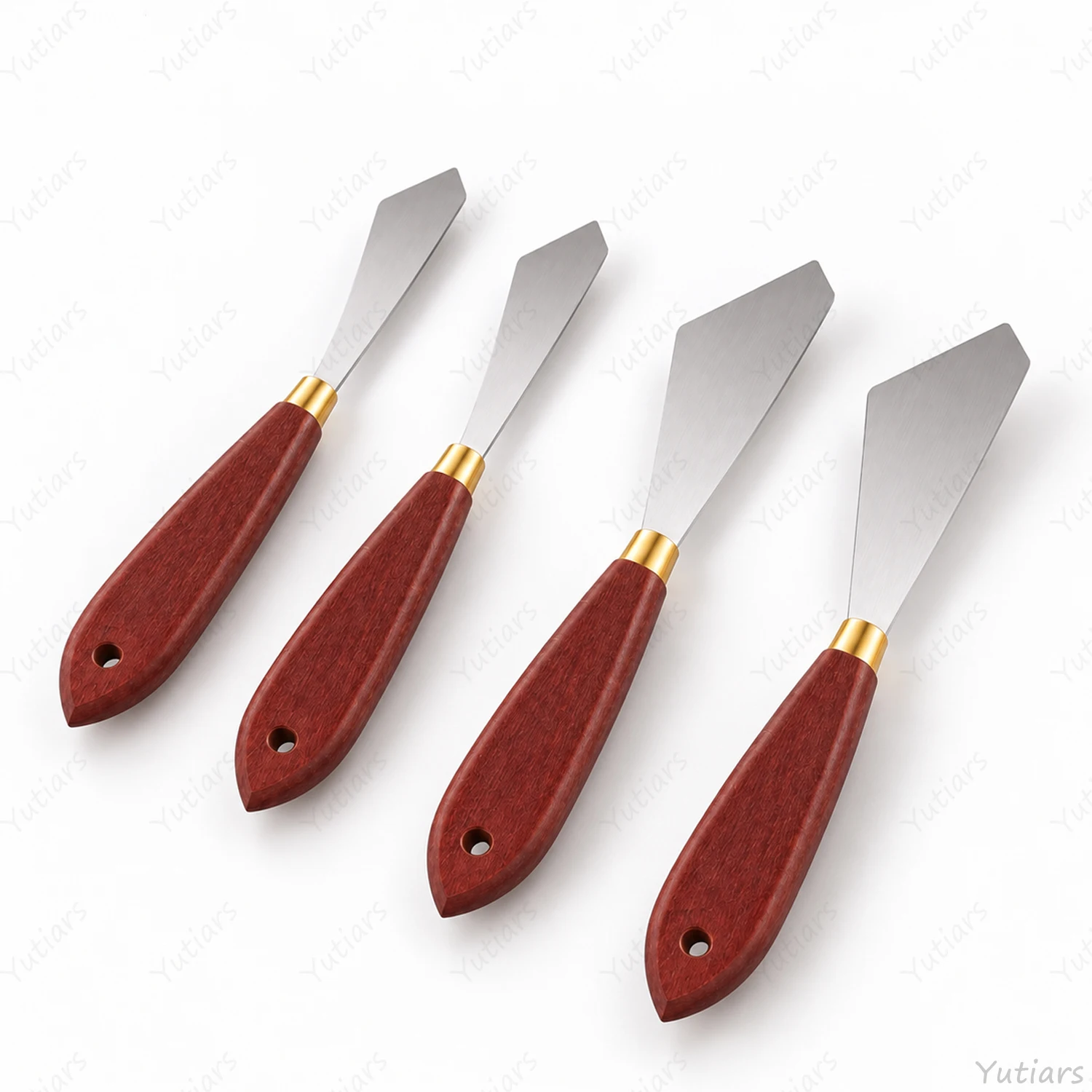 2/4PCS Artist Palette Knife Set Wooden Handle Metal Spatula Tools for Acrylic Oil Painting Mixing Scraping Impasto Texture Art