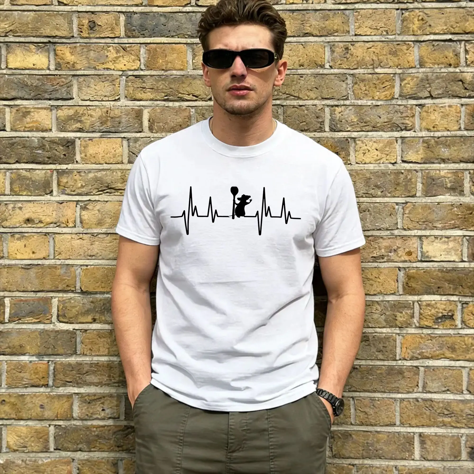 Heartbeat of Remy T-Shirt Summer Ratatouilles Fashion T Shirts Man Cotton O-Neck Oversize Clothes Short-Sleeved Funny Tshirt