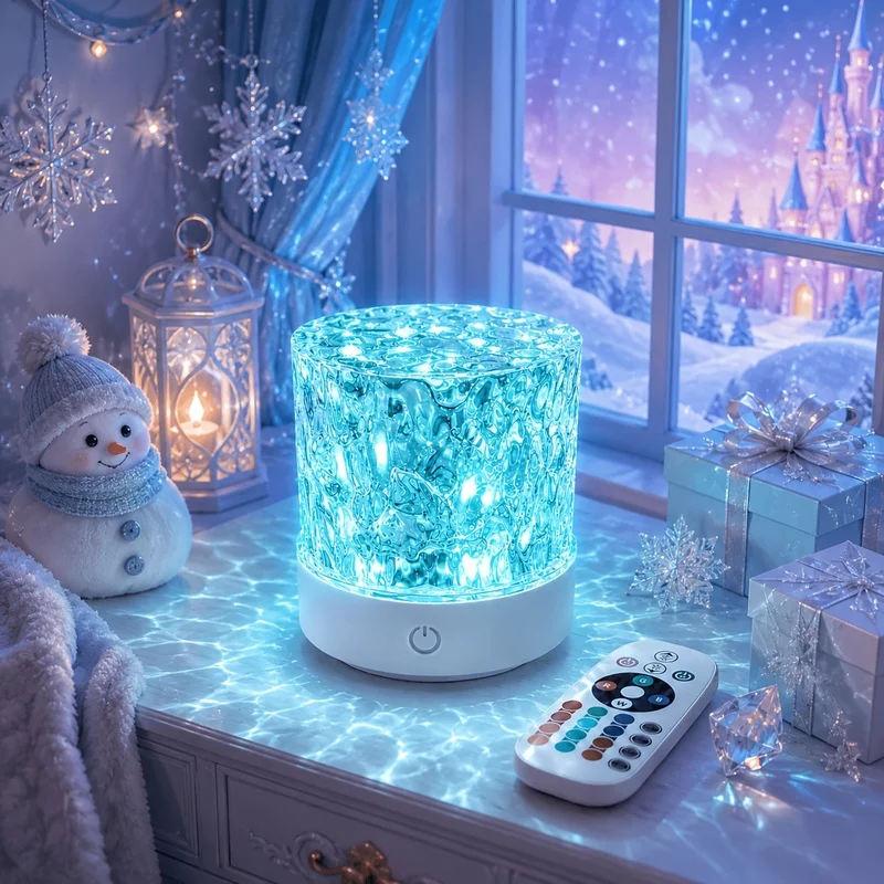 2026 USB-Powered Aurora Water Ripple Projection Smart Light • Rotating Multicolor Light Effect • Touch-Control Color-Changing