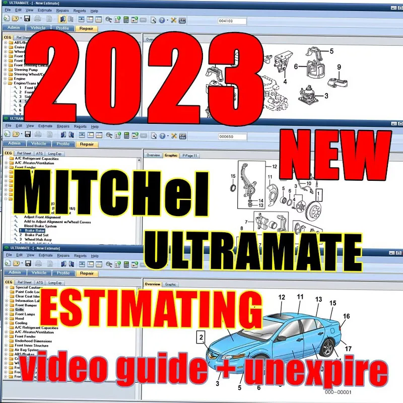 NEW 2023 NEWEST MITCHel ULTRAMATE 7 COMPLETE ADVANCED ESTIMATING SYSTEM +2023 Mitchell Ultra Magnesium Iron Patch that Never