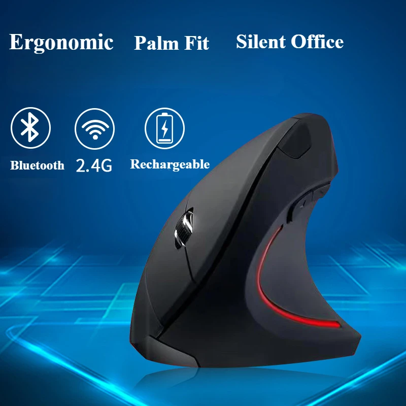 

Vertical Mouse Ergonomic 2.4GHz Wireless Optical Mice 3 Adjustable DPI 1600dpi 6 Buttons for Laptop PC Computer Vertical Mouse