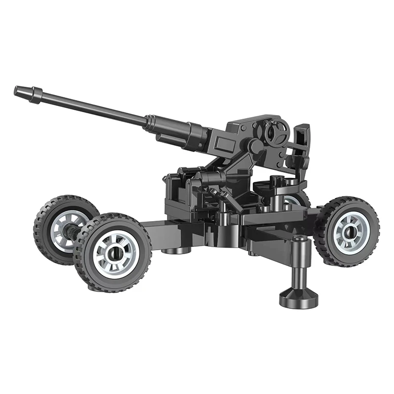 Arma antiaérea de la Segunda Guerra Mundial para niños, cohete de artillería militar, arma de guerra del ejército, soldado, modelo MOC, bloques de construcción, juguetes para niños