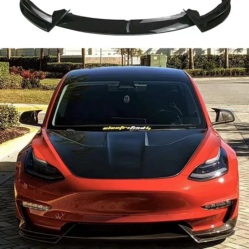 For Tesla Model 3 Y front bumper, rear edge spoiler, fender diffuser carbon black sports modification kit 2017 18 19 20 21 22 23