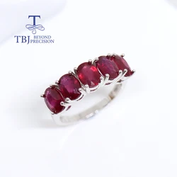 Classic design natural filled ruby silver ring with Real gems elegant jewelry for women Anniversary & engagement gift