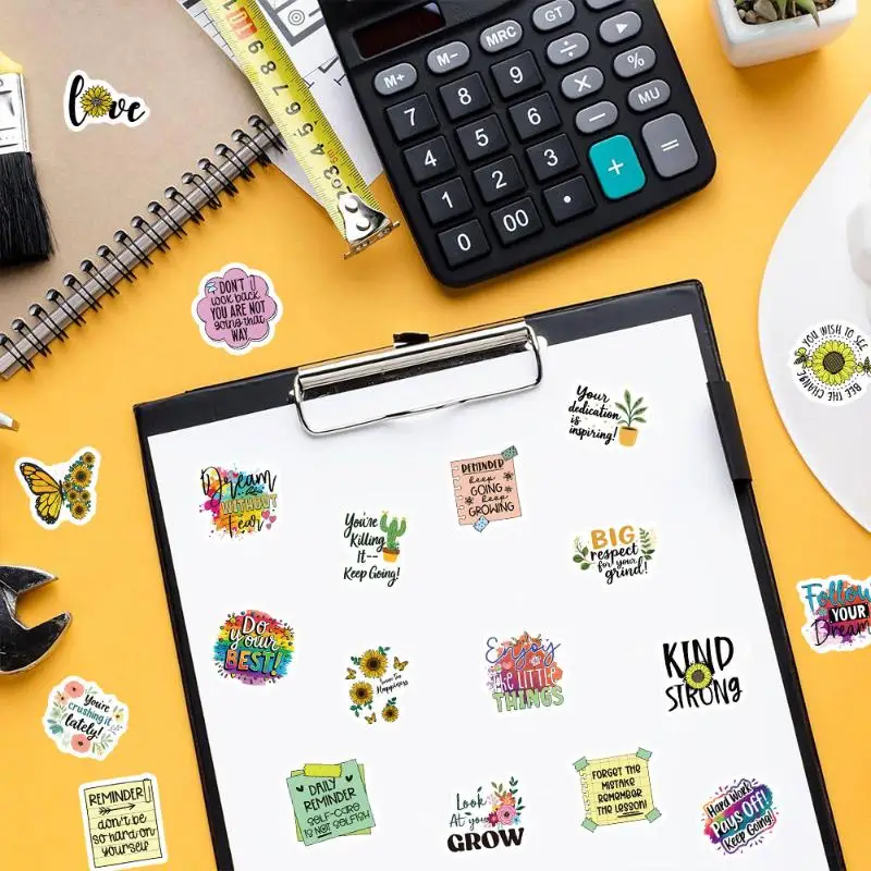 [k]500PCS Inspirational English Roll Stickers Personalize Cute Reward Decoration Laptop Student Stationery Decals
