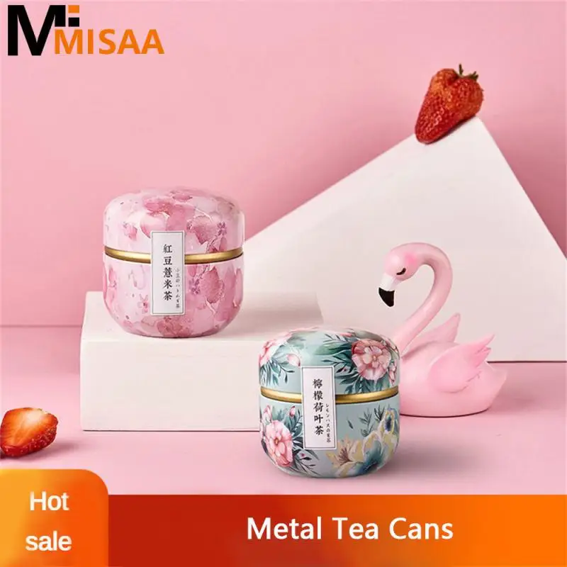 Snack Box Smooth Surface Not Easy To Change Color Hand Drawn Pattern Round Can Household Products Tea Box Fresh And Bright